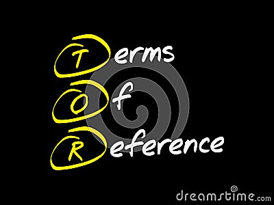 TOR - Terms of Reference Stock Photo
