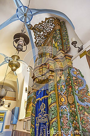 Torah Ark Ashkenazi Ari Synagogue Safed Tsefat Israel Stock Photo