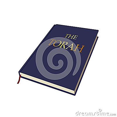 Torah. Moses revelation. Jew belief. Religious book. Vector graphic illustration. Isolated Cartoon Illustration