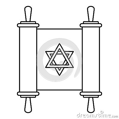 Torah papyrus icon, outline style Vector Illustration