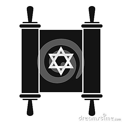 Torah papyrus icon, simple style Vector Illustration