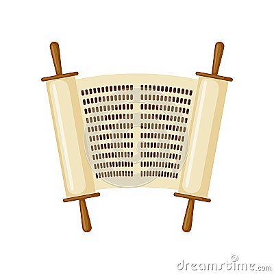 Torah scroll icon in flat style. Vector Illustration