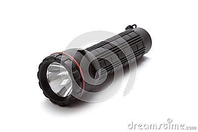 Torch - Black flashlight Stock Photo