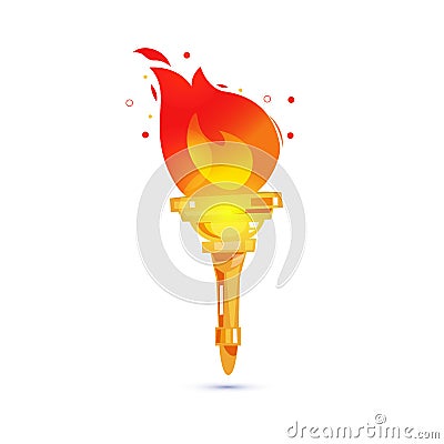 Torch with fire flame. power and liberty concept - vector Vector Illustration