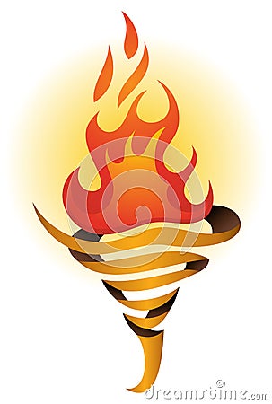 Torch Flame Logo Vector Illustration