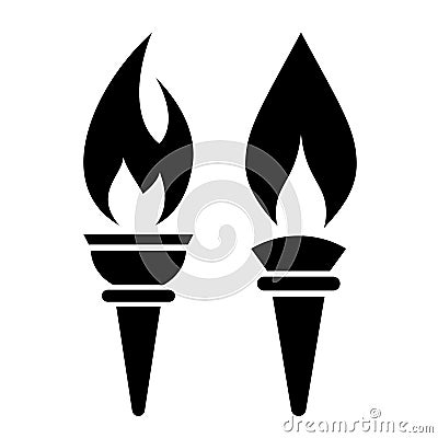 Torch flame vector icon Vector Illustration