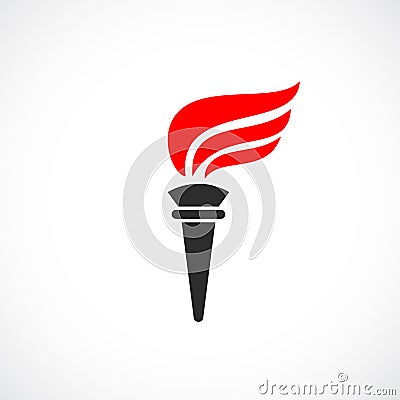 Torch flame vector icon Vector Illustration