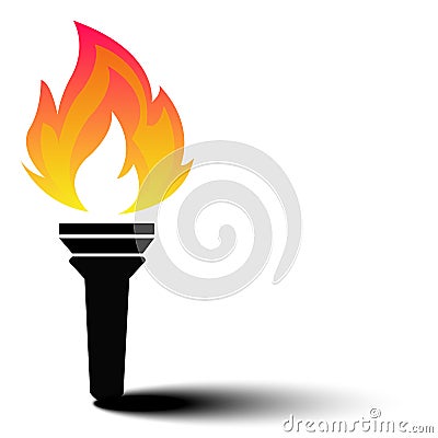 Torch flame vector with shadow Vector Illustration