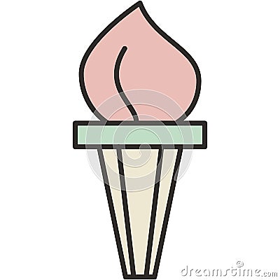 Torch icon flame vector fire of liberty logo Vector Illustration