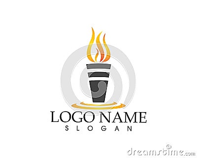 Torch icon logo vector illustration Vector Illustration