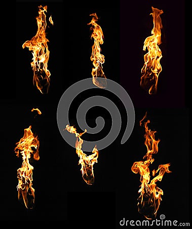 Torch like fire element collection Stock Photo