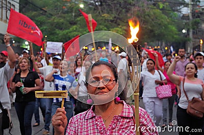 Protest against corruption in Honduras against Juan Orlando Hernandez 17 Editorial Stock Photo