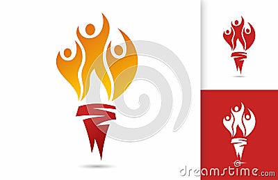 Torch Logo Design Vector Illustration