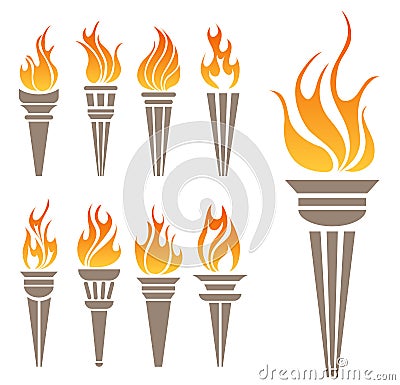 Torch symbol set Vector Illustration