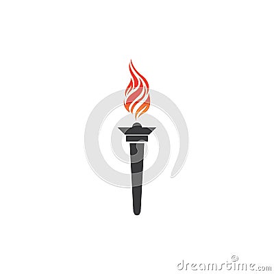 Torch vector icon illustration design template Cartoon Illustration