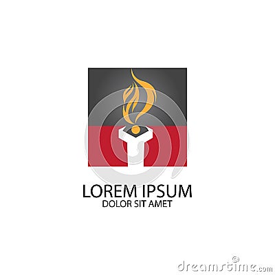 Torch vector icon illustration design template Cartoon Illustration