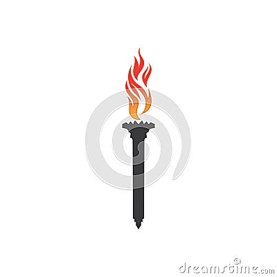 Torch vector icon illustration design template Cartoon Illustration