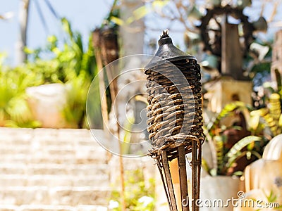 Torches on Mexican graveyard Stock Photo