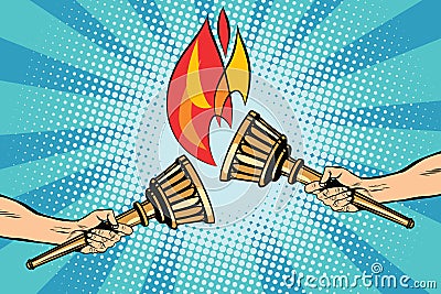 Torches torch relay Vector Illustration