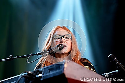 Tori Amos (singer, songwriter, pianist and composer) performs at Primavera Sound 2015 Editorial Stock Photo