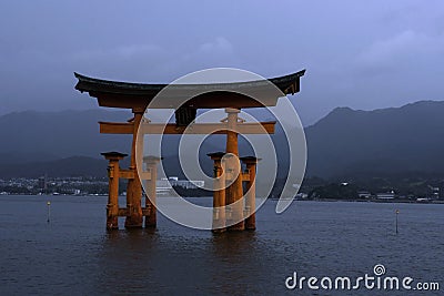 Torii gate in Miyajima, Japan Stock Photo