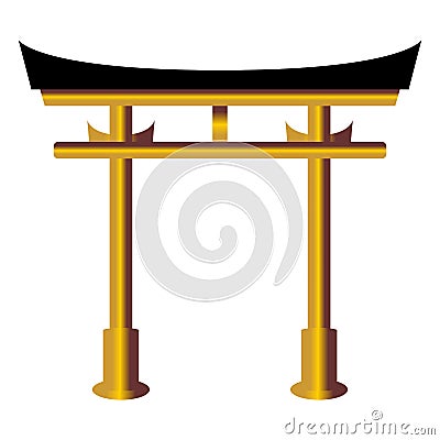 Torii gate over white Vector Illustration