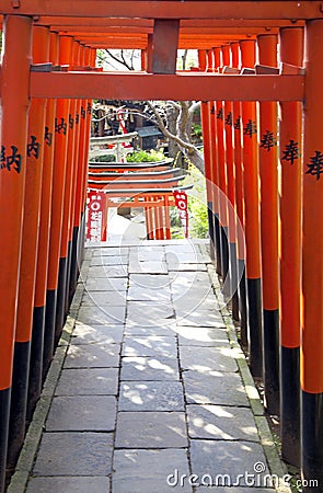 TORII GATES AT UENO TEMPLE, TOKYO Editorial Stock Photo
