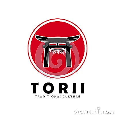 torii logo japanese culture symbol vector illustration design, tori logo design Vector Illustration