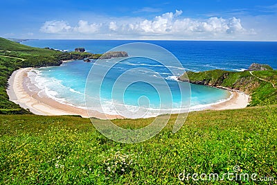 Torimbia beach in Asturias near Llanes Spain Stock Photo