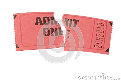 Torn Admission Ticket Stock Photo