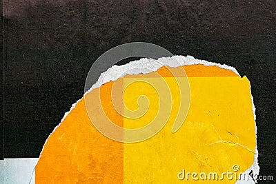 Torn billboard poster paper background Stock Photo