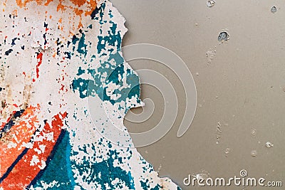 Torn billboard poster paper background Stock Photo