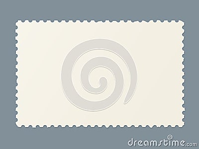 Torn blank postage stamp. Vector Illustration