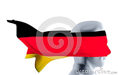 Human Flag 2 Face Germany White Stock Photo