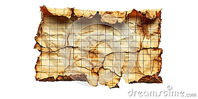 Torn graph paper fragment isolated on transparent background Stock Photo