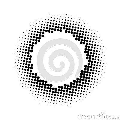 Torn halftone dotted frame circle Vector Illustration