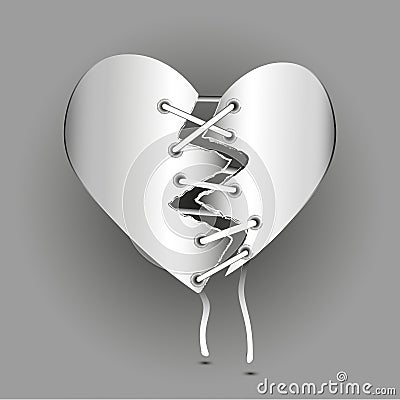 Torn heart image Vector Illustration