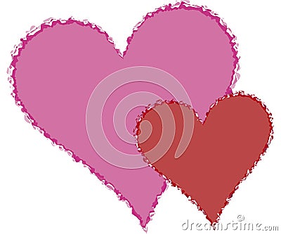 Torn hearts Vector Illustration