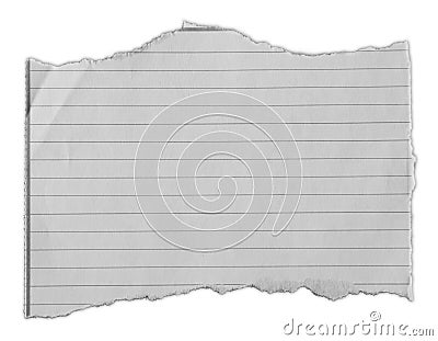 Torn lined paper piece Stock Photo