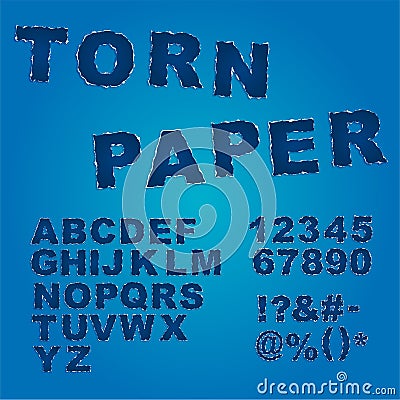 Torn paper font Stock Photo