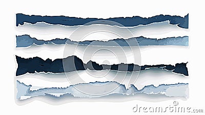 Torn Paper Header Separator Set Template for Design Projects Vector Illustration