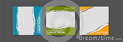 Torn paper mask effects for social media posts and statuses Vector Illustration