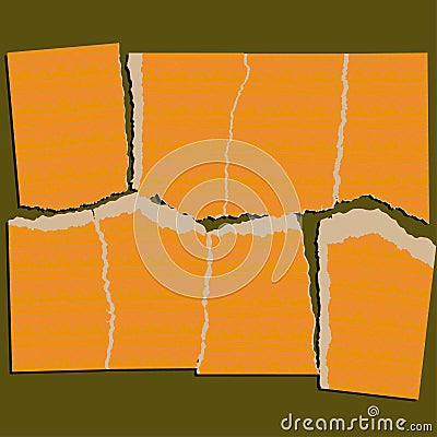 Torn paper puzzle series Vector Illustration