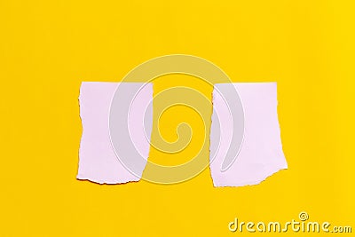 Torn paper with space for text with yellow background. Stock Photo
