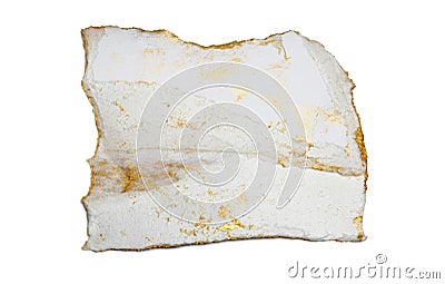 Torn piece of paper with light shadow on white background Stock Photo