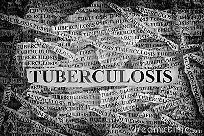 Torn pieces of paper with the word Tuberculosis Stock Photo