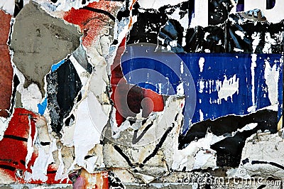 Torn Posters Stock Photo