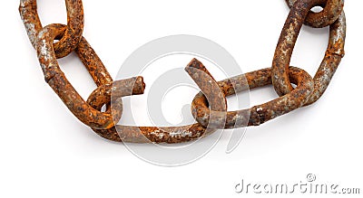 Torn rusty chain Stock Photo