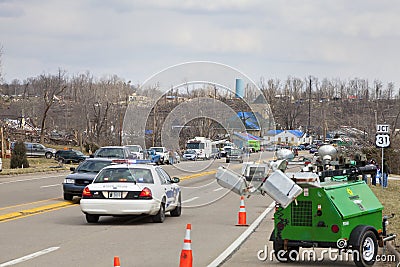 Tornado aftermath in Henryville, Indiana Editorial Stock Photo