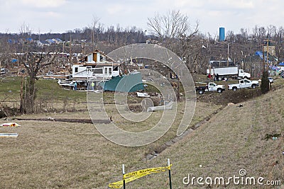 Tornado aftermath in Henryville, Indiana Editorial Stock Photo